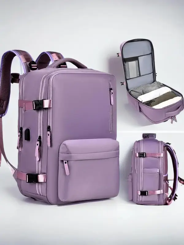 Summer Casual Solid Color Waterproof Backpack with Dry and Wet Separation, Large Capacity Sports Fitness Luggage Bag with Usb...