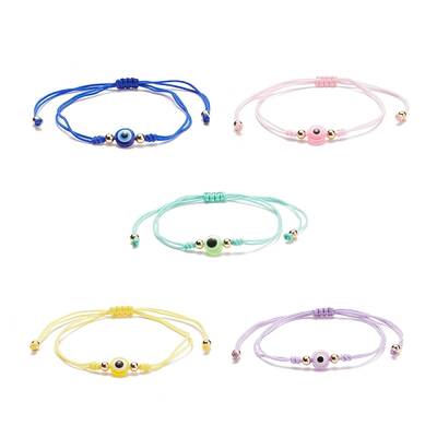 Resin Evil Eye Braided Bead Bracelet