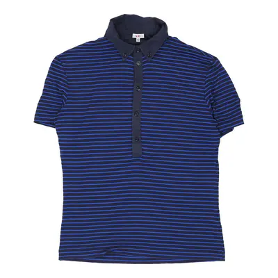 Versace Jeans Couture Striped Polo Shirt - Medium Blue Cotton