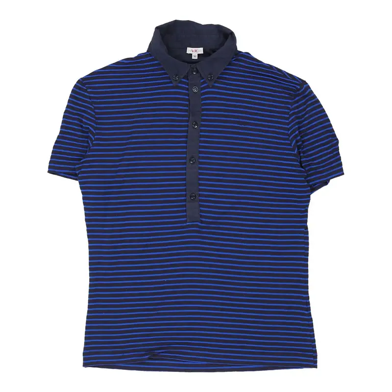 Versace Jeans Couture Striped Polo Shirt - Medium Blue Cotton