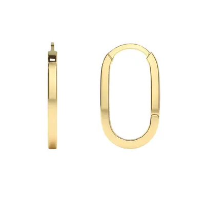 10K Gold Paperclip Hoop Earrings