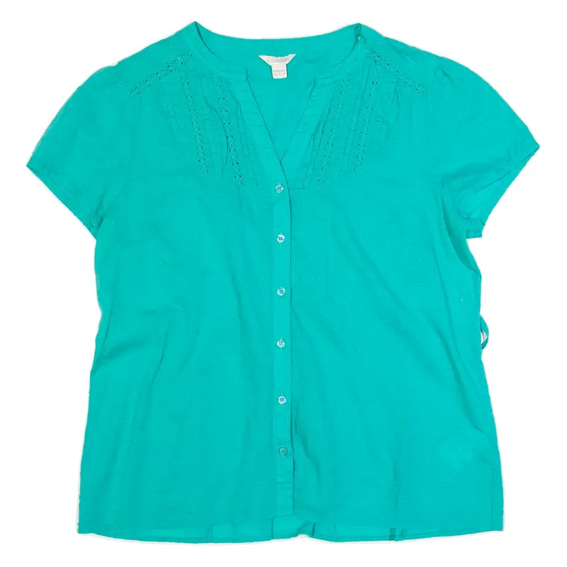 MONSOON Womens Shirt Blue V-Neck Spotted UK 14