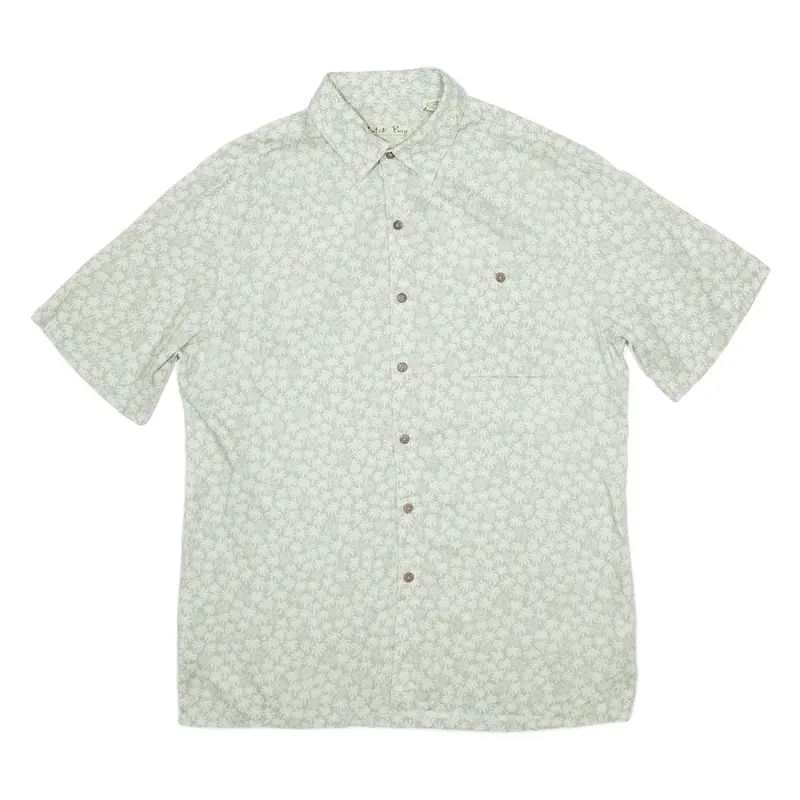 BATIK BAY Mens Hawaiian Shirt Green Crazy Pattern M