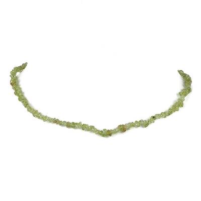 Natural Peridot Chip Beaded Necklace