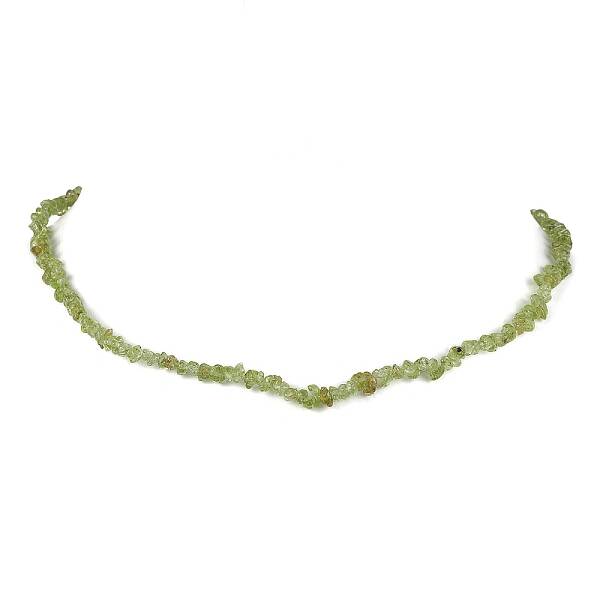 Natural Peridot Chip Beaded Necklace