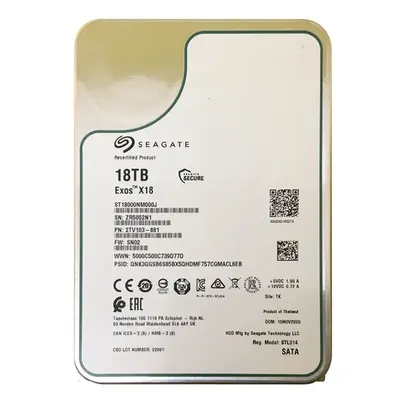 2TV103-881 Seagate Exos X18 18TB 7200RPM SATA 6Gb/s 256MB Cache 3.5-Inch Enterprise Hard Drive