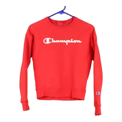 Reverse Weave Champion Cropped Sweatshirt - 2XS Red Cotton Blend