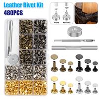 480Pcs DIY Leather Sewing Tool Kit – Leather Craft Tool,3 Sizes Garment Rivet for Leather Crafting,Shoes Repair,Belts Decor...