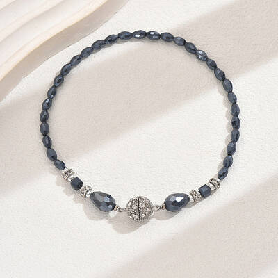 AB Color Glass & Alloy Beaded Anklets for Women