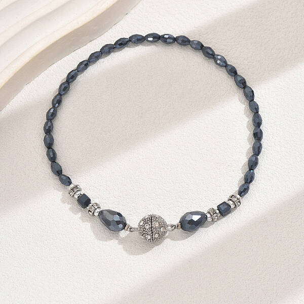 AB Color Glass & Alloy Beaded Anklets for Women