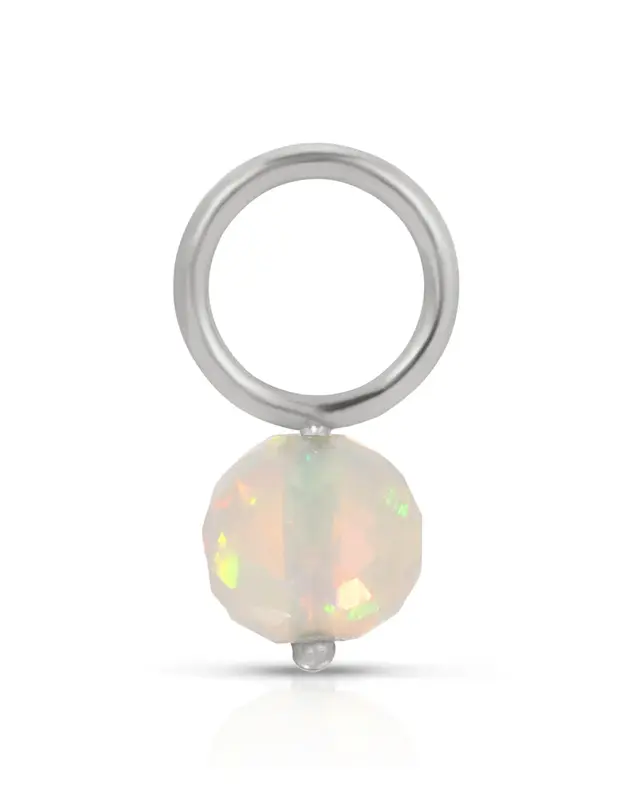 Fine October Opal | Metal Color: Solid White Gold