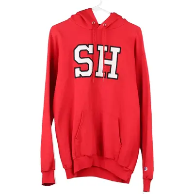 Age 14-16 Champion Hoodie - Medium Red Cotton Blend