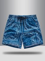 Men's Regular Fit All Over Paisley Print Pocket Shorts, Casual Comfy Quick Drying Shorts for Summer, Essential Shorts, Fashio...