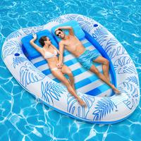 Inflatable Pool Lounger Float - Large Beach Sun Tanning Floaty Raft Sunbathing Water Lounge Floaties Tub with Drink Holder - ...
