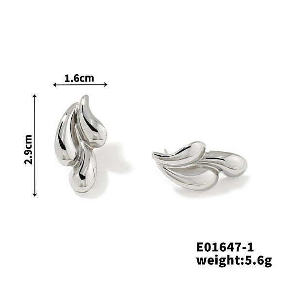 Shiny Teardrop Stud Earrings for Women
