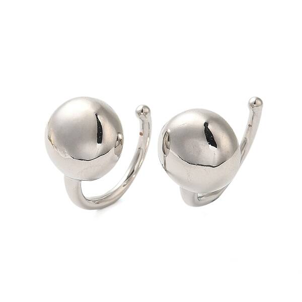Round Brass Cuff Earrings