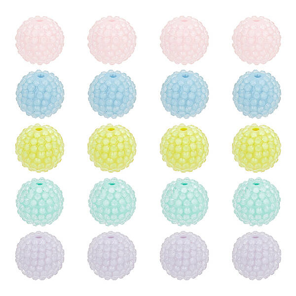 20Pcs 5 Colors  Opaque Acrylic Beads