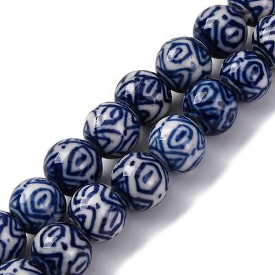Handmade Blue and White Porcelain Beads Strands