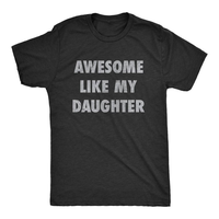 Mens Awesome Like My Daughter T Shirt Funny Fathers Day Awesome Dad Graphic Tee Mens Funny T Shirts Cool Tees Soft Stylish Ca...