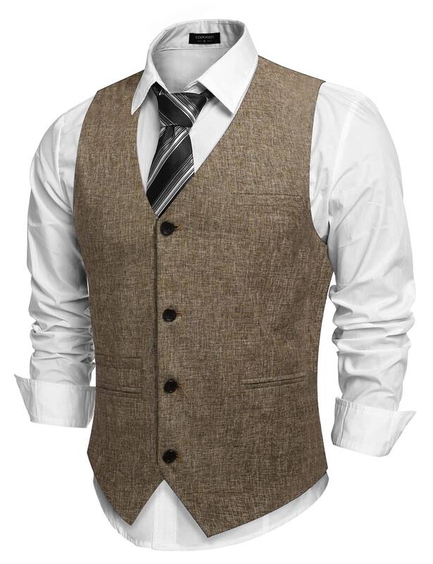 Waistcoat Business Vests (US Only), Brown / XXL