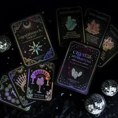 SILVER & GOLD BUNDLE SET - Crystalstruck Tarot & Crystal Affirmations Card Decks