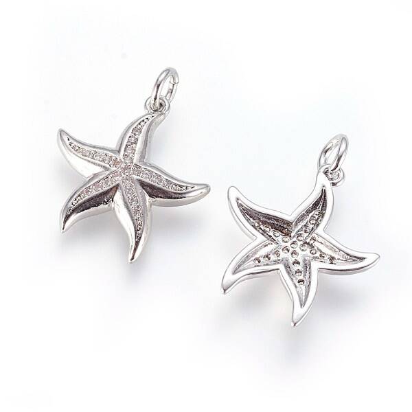 Brass Micro Pave Cubic Zirconia Pendants