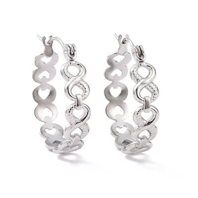 Non-Tarnish 304 Stainless Steel Infinity Hoop Earrings for Women