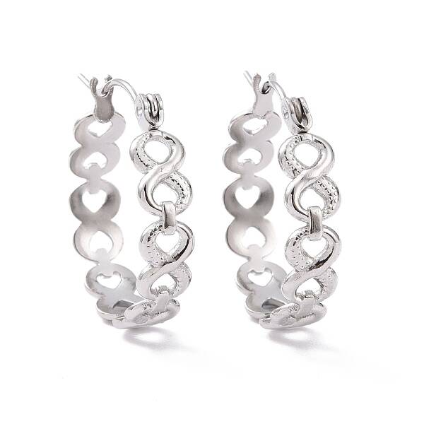 Non-Tarnish 304 Stainless Steel Infinity Hoop Earrings for Women
