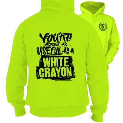 White Crayon -Safety Yellow Hi-Vis Hoodie