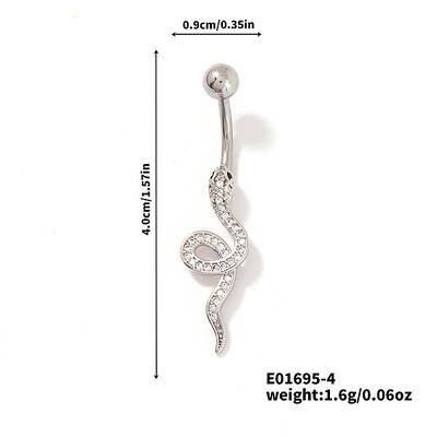 Shiny Brass Crystal Rhinestone Belly Button Rings
