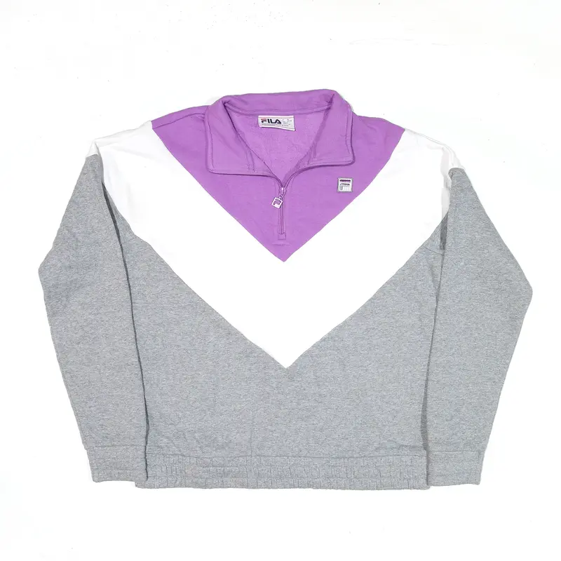 FILA Sweatshirt Grey 1/4 Zip Womens L