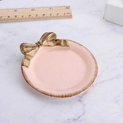 Round with Bowknot Porcelain Jewelry Plate