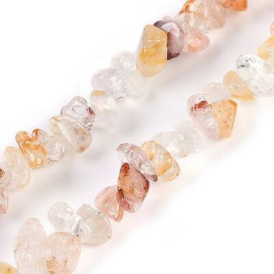 Natural Red Hematoid Quartz/Ferruginous Quartz Beads Strands