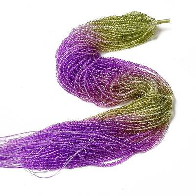 Transparent Gradient Color Glass Beads Strands