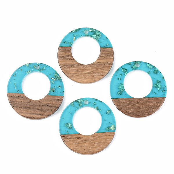 Transparent Resin & Walnut Wood Pendants
