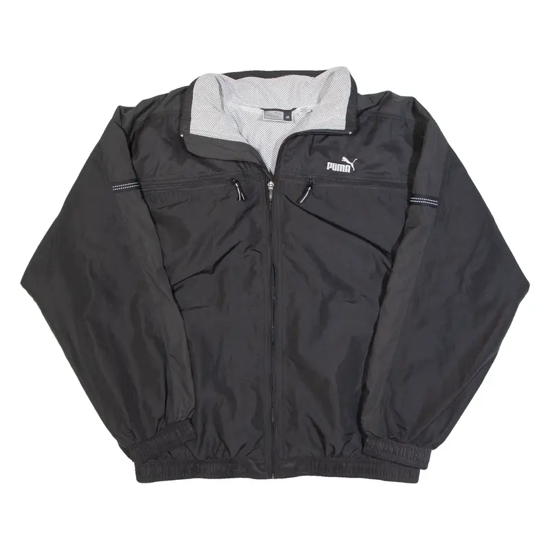 PUMA Mesh Lined Windbreaker Mens Track Jacket Black M