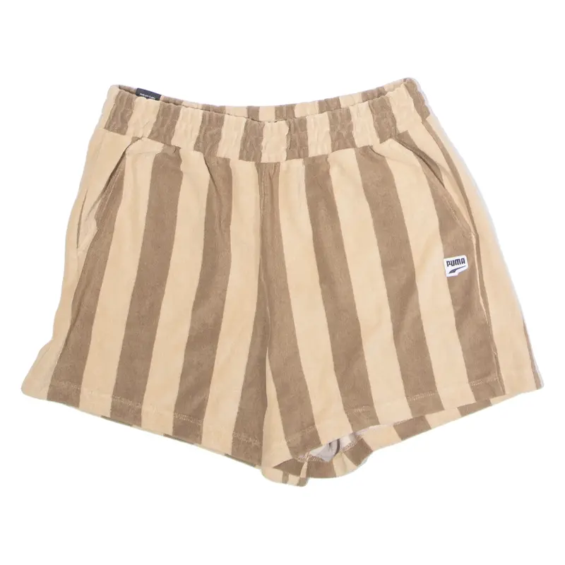 PUMA Towelling Mens Casual Shorts Brown Striped L W28