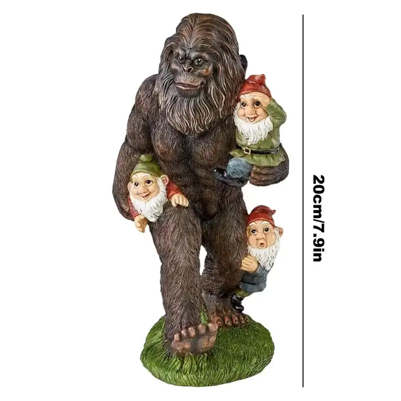 Bigfoot Style Garden Gnome Resin Statue - Durable Material for Patios, Decks, Offices, Indoor & Outdoor Environments, No Elec...