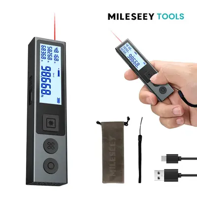Mileseey M120Pro Laser Measure, Laser Tape with 98ft Range, USB Charging, Supports m/in/ft Unit Switching, Pythagorean Mode, ...