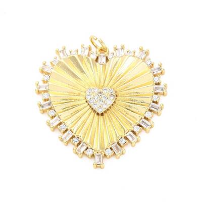 Brass Micro Pave Cubic Zirconia Pendants