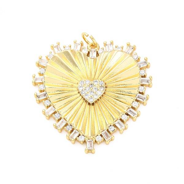 Brass Micro Pave Cubic Zirconia Pendants