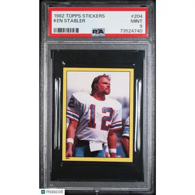 Ken Stabler PSA 1982 Topps Stickers Football #204 9 73524740