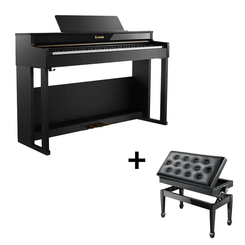 Donner DDP-400 Professional Digital Piano - Black / Piano+Adjustable Height Bench