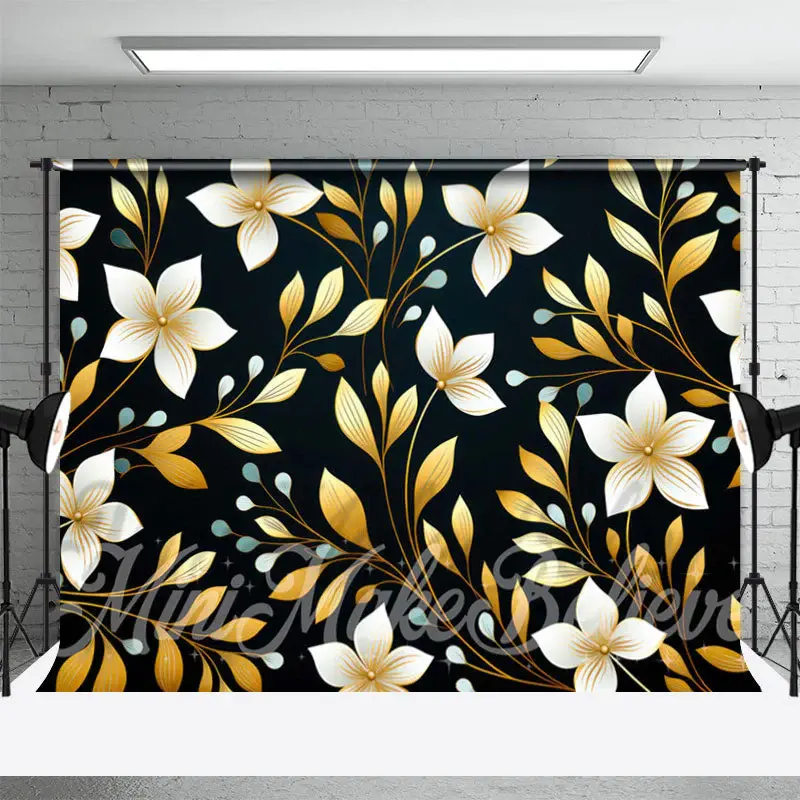 Elegant White Orchid Fine Art Photo Booth Backdrop - Aperturee