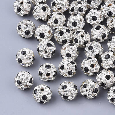 Polymer Clay Rhinestone Beads