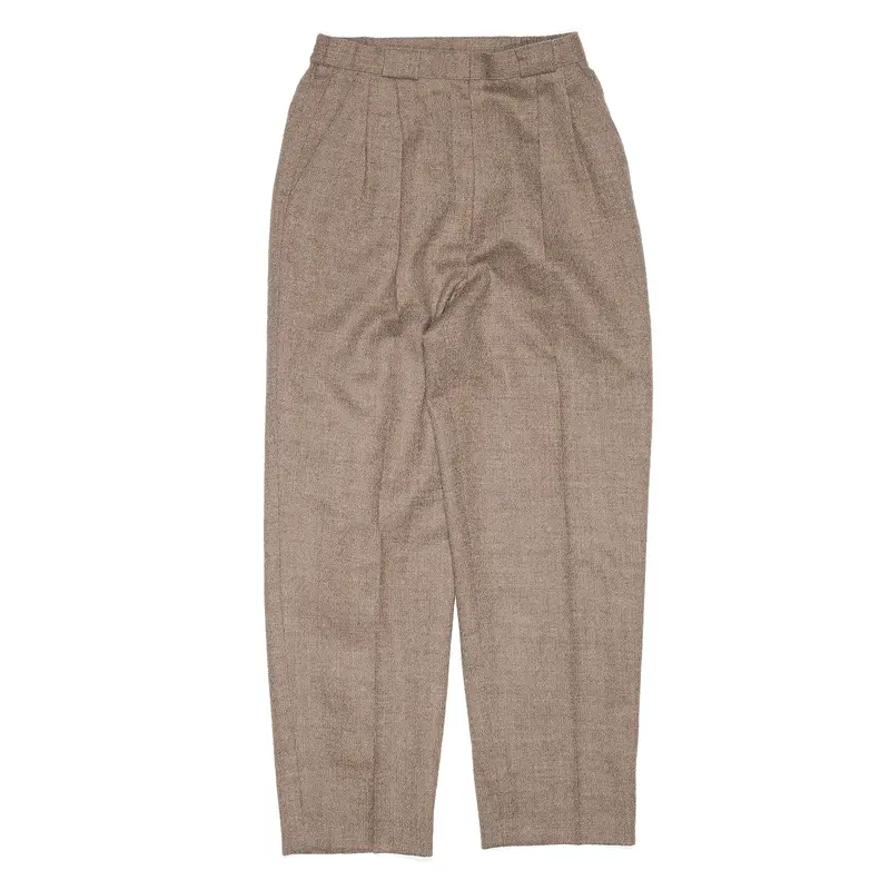 Pleated Brown Regular Mom Trousers Womens W24 L25