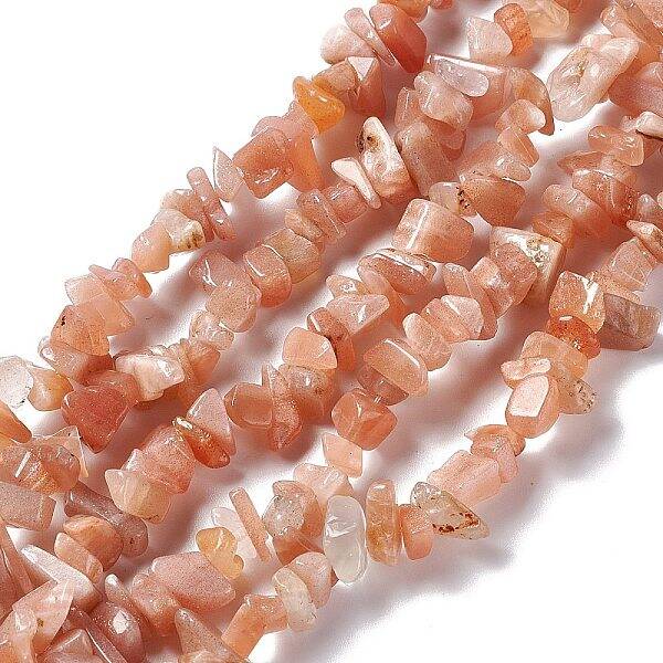 Natural Sunstone Chip Bead Strands