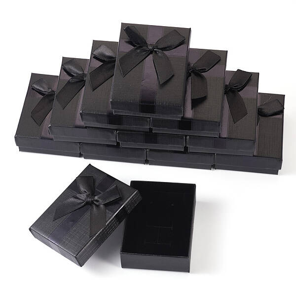Rectangle Paper Jewelry Gift Boxes with Bowknot