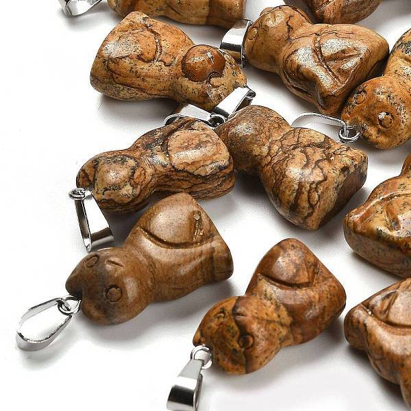 Natural Picture Jasper Pendants