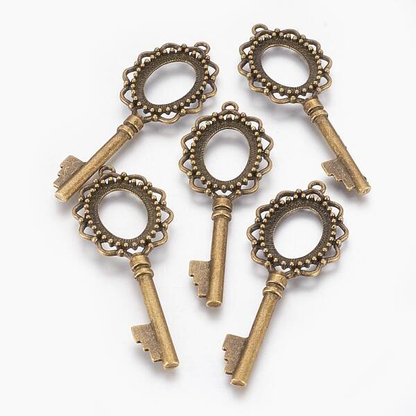 Tibetan Style Open Back Pendant Cabochon Settings